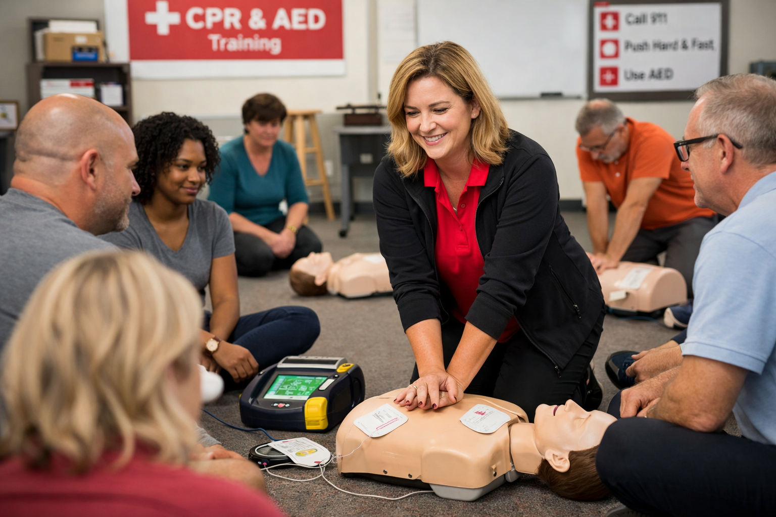 Hands-on CPR training class in Central Iowa